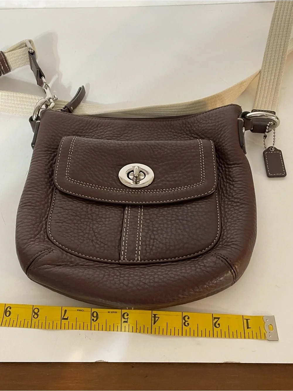 Coach Hamilton Pebbled Leather Crossbody in Brown